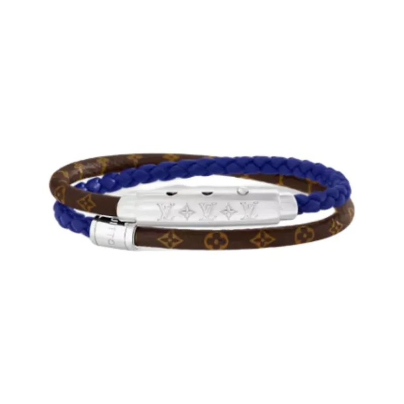 LOUIS VUITTON Canvas Brass Bangles Men's Blue-0