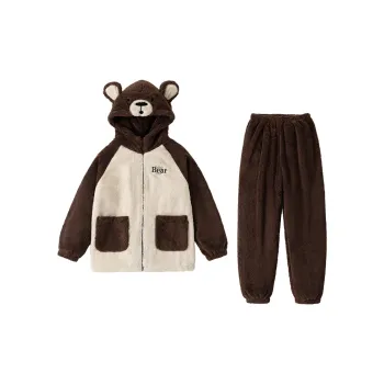 QINZUIMAO Pajama Set Women's Coffee Brown