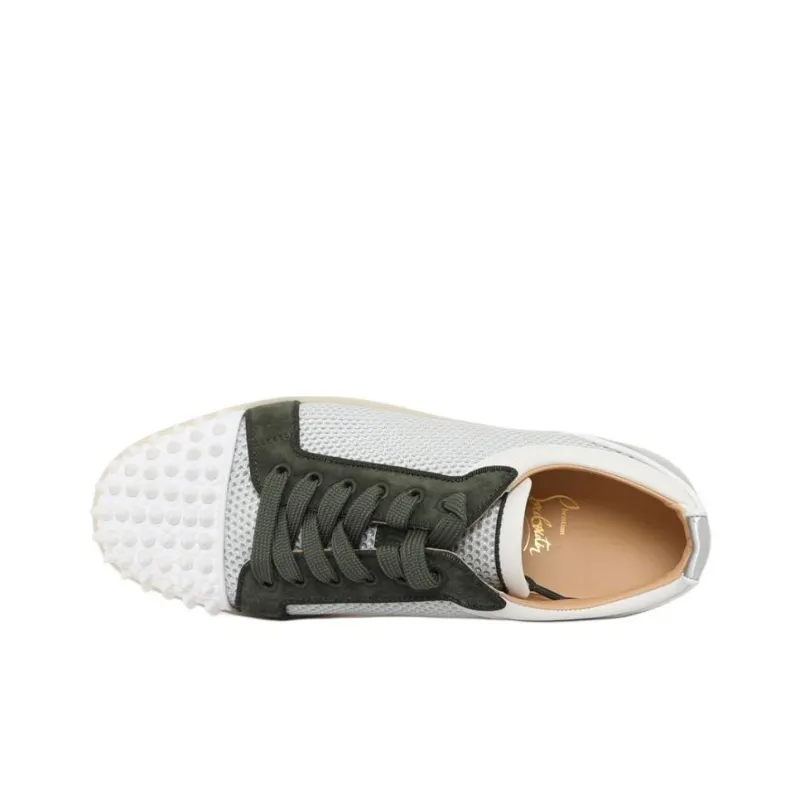 CL LUBOTING Spiked Punched Low Top Skateboard Shoes Men's White Green-4