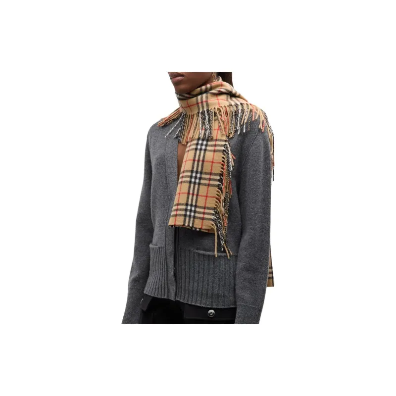 Burberry Checked Fringed Edge Scarf-4