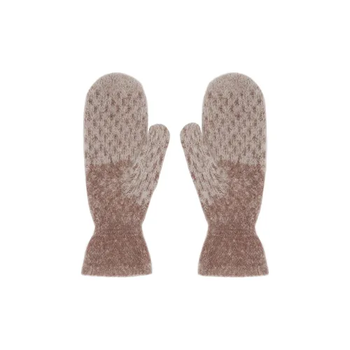 HOLZWEILER Wool Mohair Nylon Elastane Knit Gloves Women's Brown
