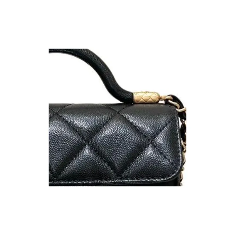 CHANEL Leather Portable Crossbody Bag, Shoulder Bag Women's Black-2