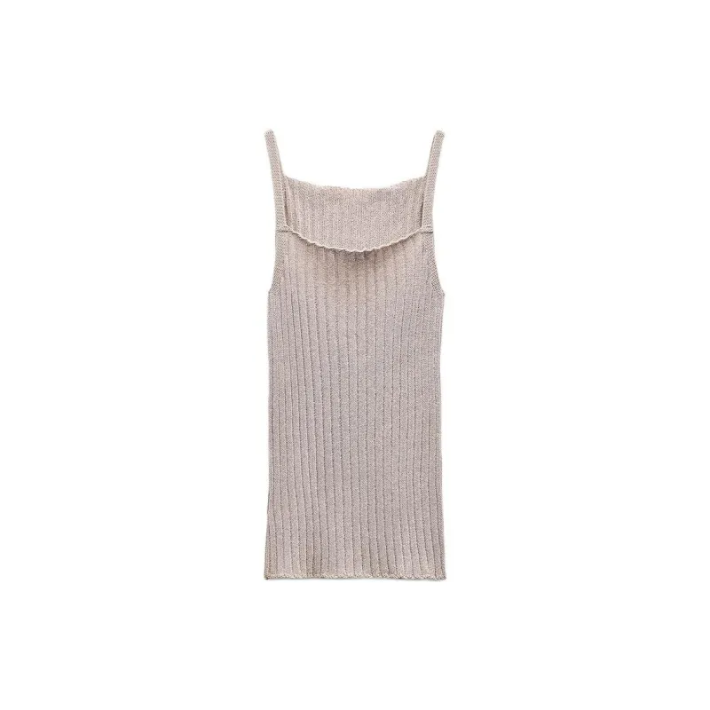 ZARA Tank Tops Women's Brown-1