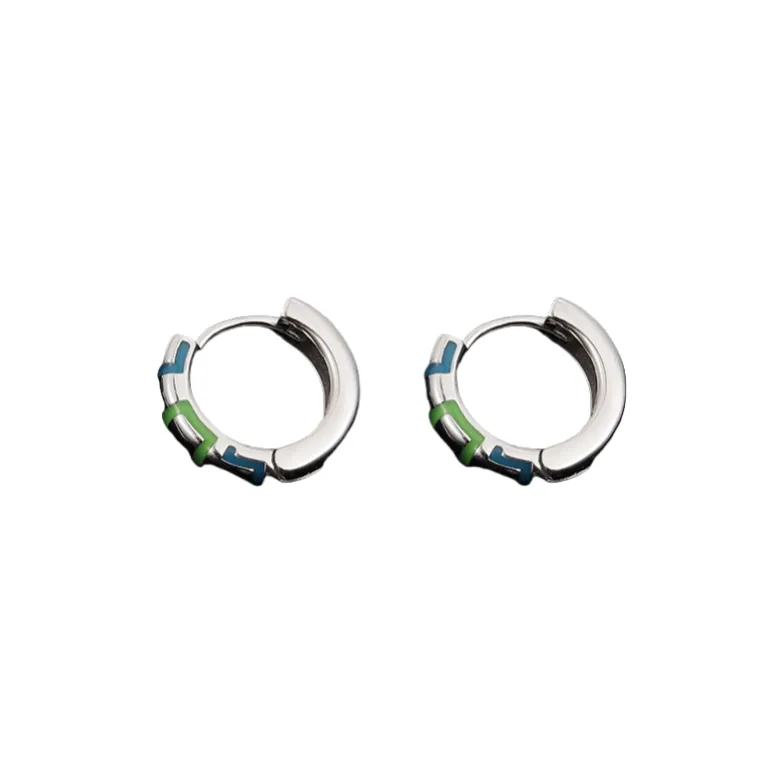 BKBU 925 Silver Needles Hoop Earrings Unisex-1