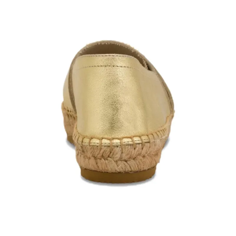 MOSCHINO Logo-lettering Metallic Leather Espadrilles-4