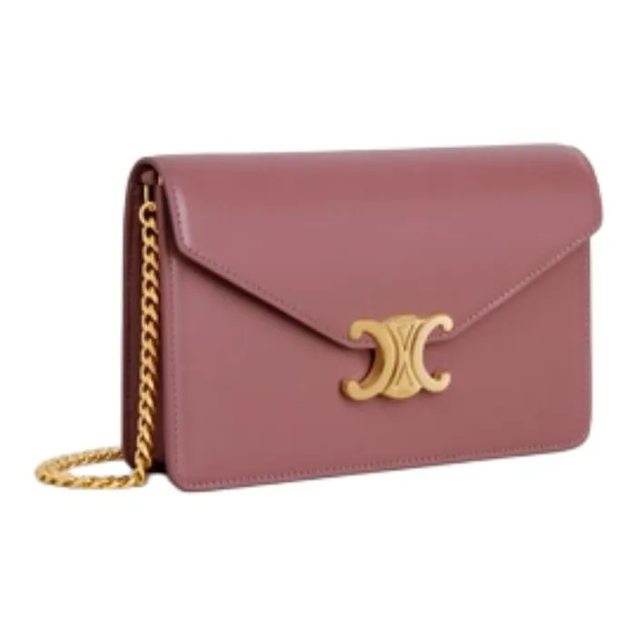 CELINE Calfskin Shoulder Bag Crossbody Bag Wallet Women's Vintage Rose-1