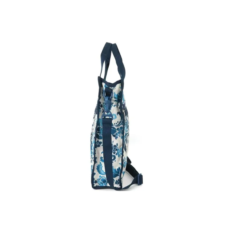 LeSportsac Nylon Tote Bag Shopping Bag Shoulder Bag Crossbody Bag Handbag Women's Blue & White-2
