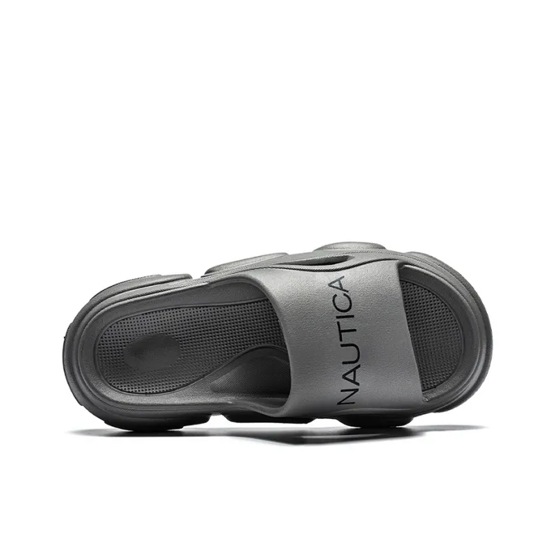 NAUTICA Slip Resistant Odor Resistant Abrasion Resistant Slide Slippers Unisex Gray-4
