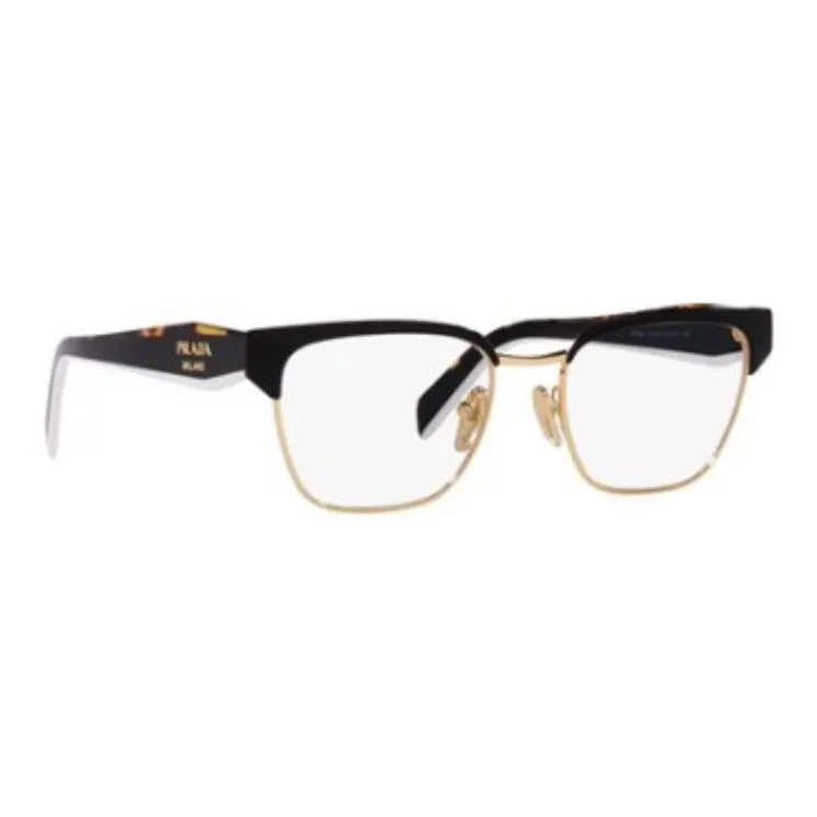 PRADA Metal Browline Eyeglass Frames Unisex Black-3