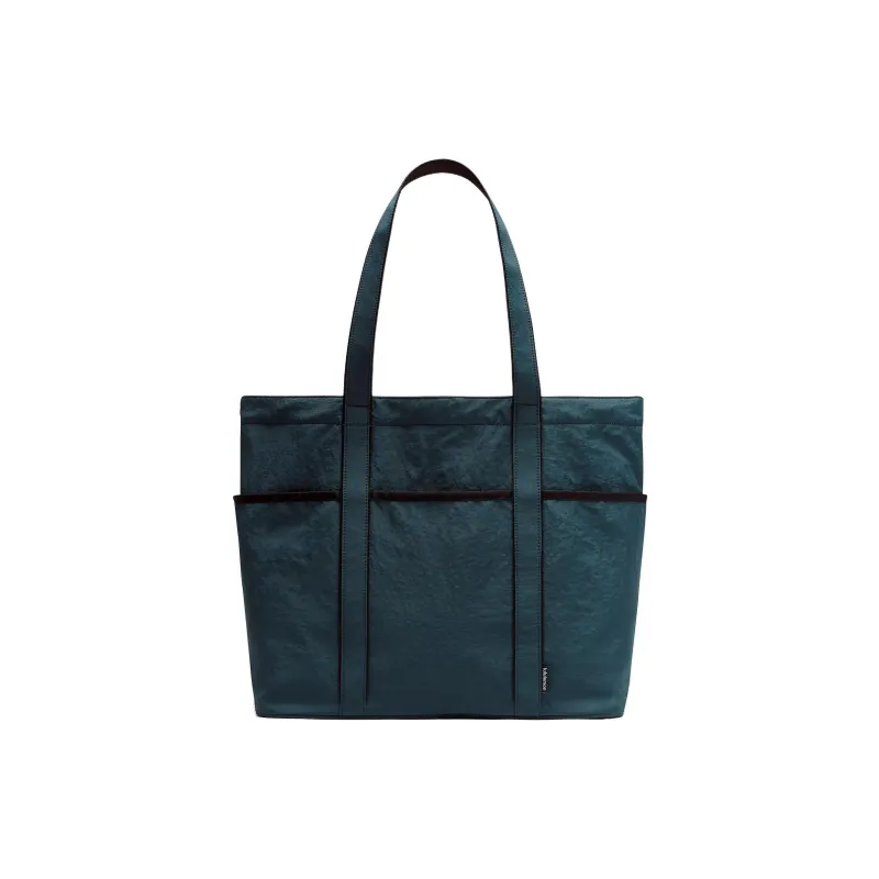 Lululemon Polyester Nylon Blend Tote Bag Shopping Bag Handbag Shoulder Bag Unisex Cyan & Black-1