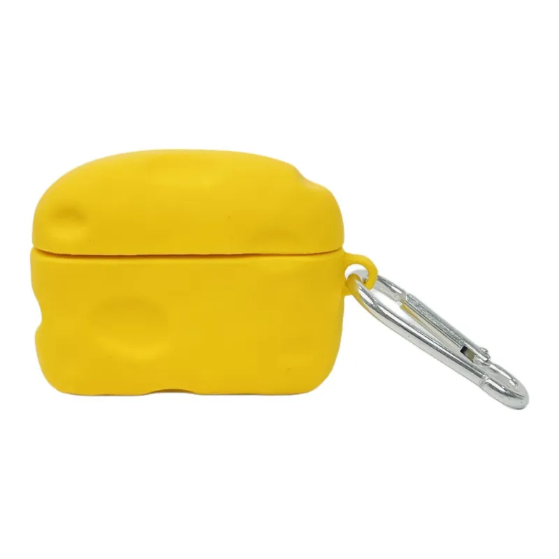 Sopi Compatibility With Apple AirPods 4/3/2/4th Generation/AirPods Pro/Pro 2 Silicone 3D Effect Cheese Headphone Cases-0