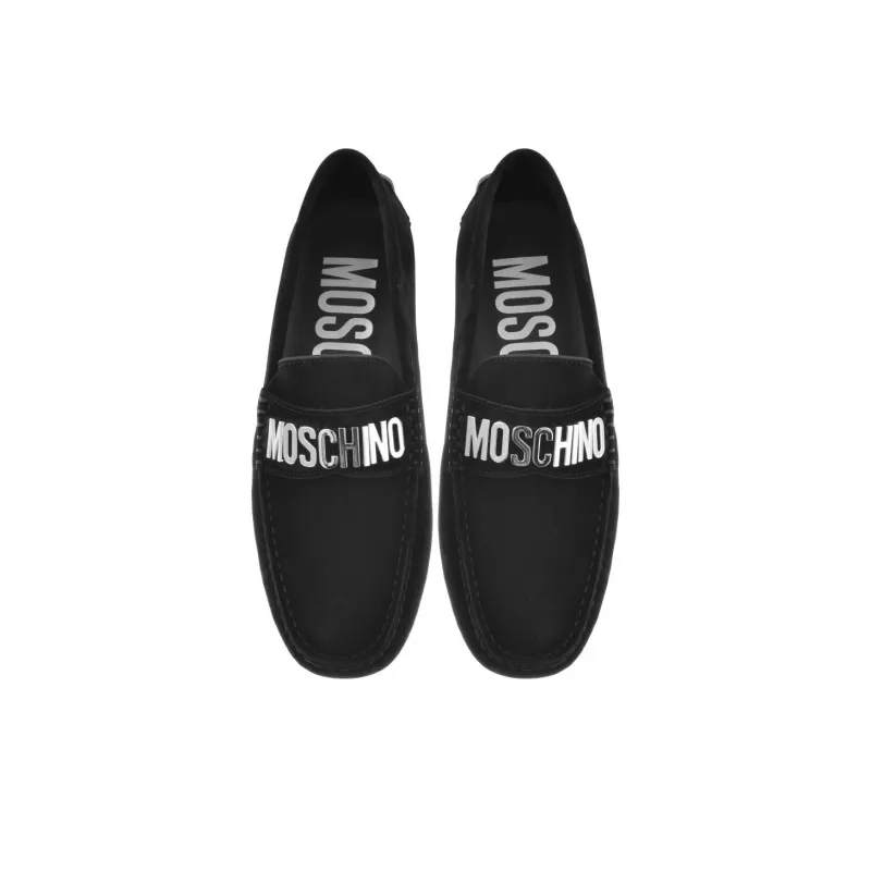 MOSCHINO Logo Lettering Slip On Moccasins-3
