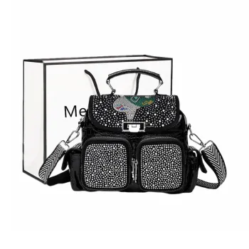 Fitchell PU Backpack Women's Black/Silver