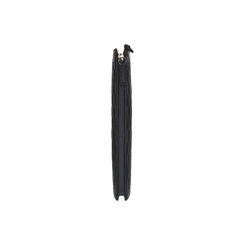 GUCCI Leather Wallet Card Holder Clutch Trumpets Men's Black-4