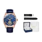 Rose Gold Case, Blue Dial, Blue Belt