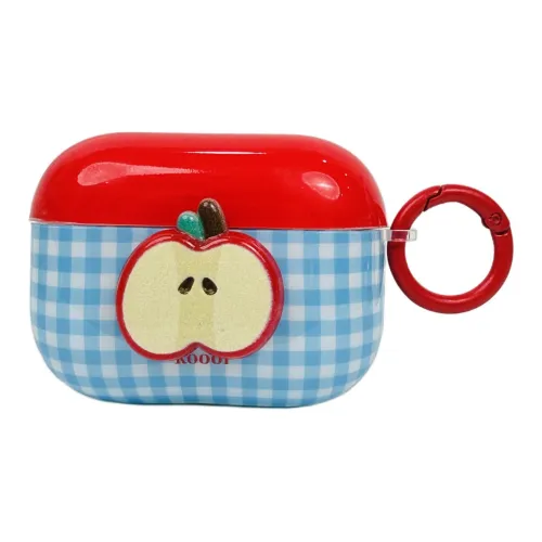 Sopi Compatibility With Apple AirPods Pro 2/AirPods Pro/AirPods Pro 3 TPU Blue Plaid Red Apple Headphone Cases