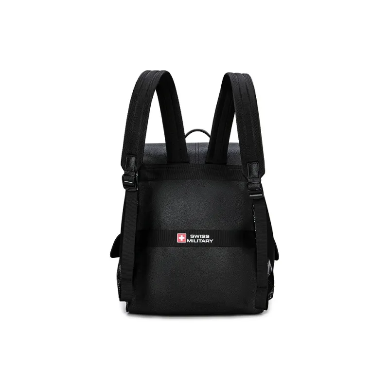 SWISS MILITARY PU Backpacks Backpack Laptop Bags Regular Unisex Black-2