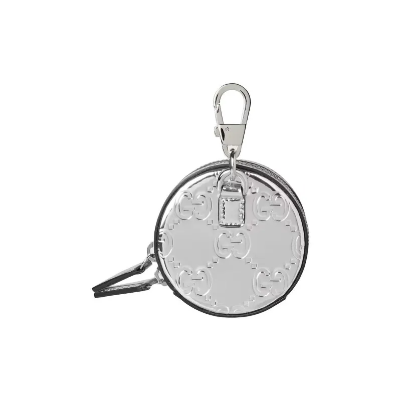 GUCCI Fabric Coin Purse Women's Silver-2