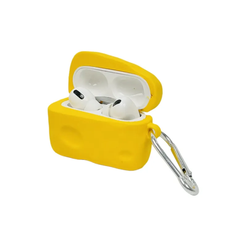 Sopi Compatibility With Apple AirPods 4/3/2/4th Generation/AirPods Pro/Pro 2 Silicone 3D Effect Cheese Headphone Cases-3