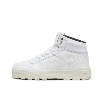 PUMA REBOUND Anti Slip Wear Resistant Mid Top Skateboard Shoes Unisex White