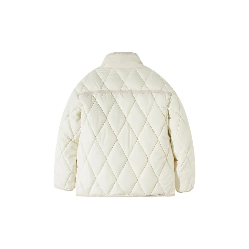 PAZZO Petite Elegance Diamond Pattern Cotton Puffer Jacket Women's-1