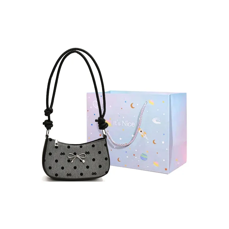 GOX PU Shoulder Bag Regular Women's Black Polka Dot/Black Butterfly/Gray Heart/Gray Polka Dot-17