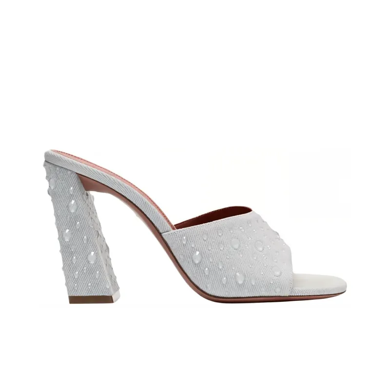 AMINA MUADDI Slide Slippers 9.5cm Women's White-1