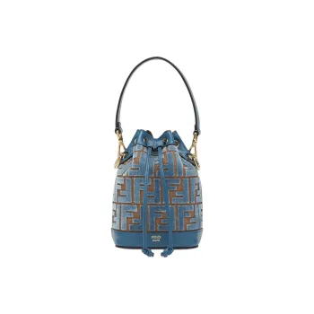 FENDI Mon Tresor Polyester Bucket Bags Shoulder Bag Crossbody Bag Handbag Mini Women's Light Blue