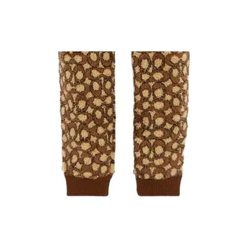 COACH Knitted Sports Pants Men's Brown-5
