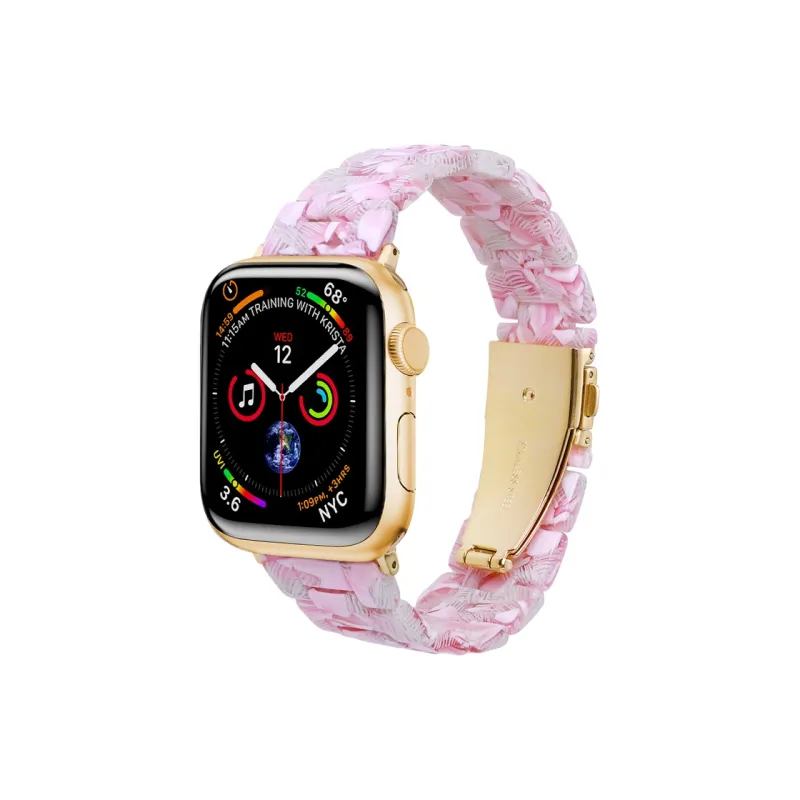 LONGYUGU Compatible With Apple IWatch Minimalist Style Advanced Resin Wrist Watch Strap-0