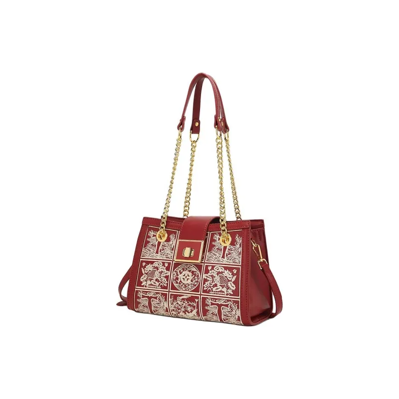 PAYOT Microfiber Synthetic Leather Wedding Bag Tote Shoulder Bag Crossbody Bag Regular Women's Burgundy-1