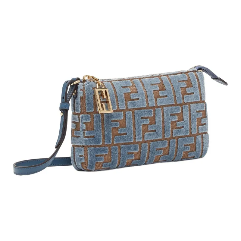 FENDI Baguette Polyester One Shoulder Clutch Women's Light Blue-2