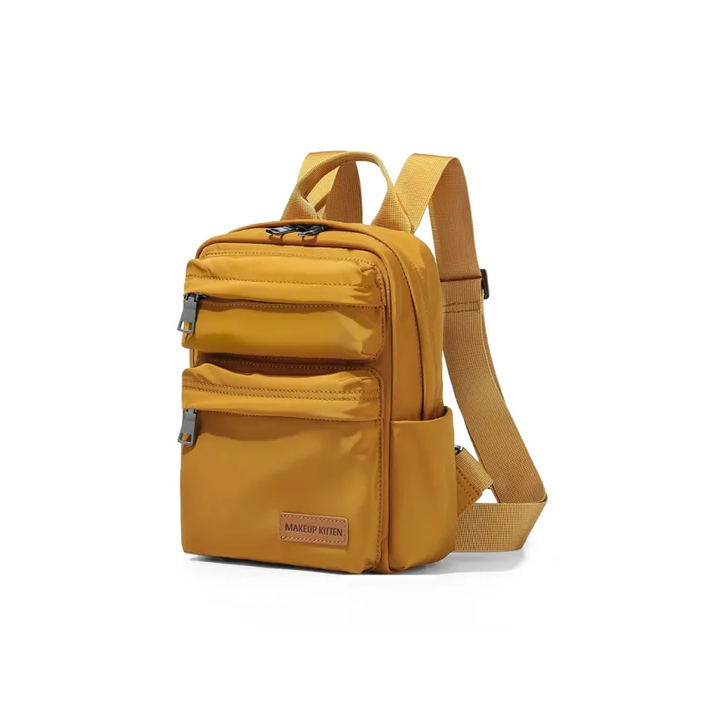 MAKEUP KITTEN Nylon Fabric Synthetic Leather Student Backpack Regular Unisex Multicolor-14