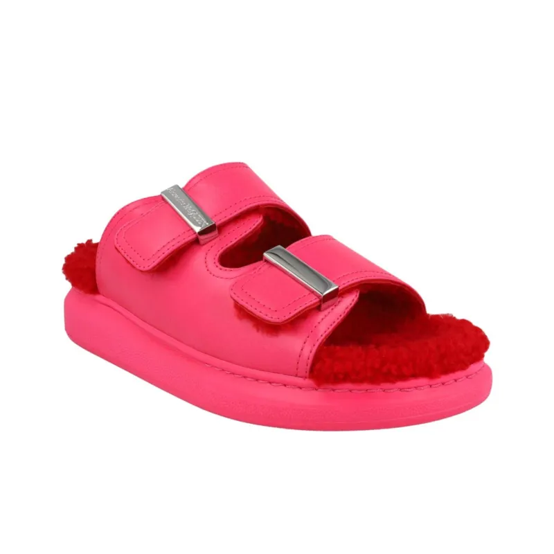 Alexander McQueen Oversized Hybrid Slides Pink Silver Women's-2