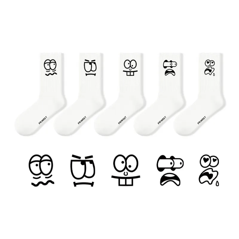 Primeet Mid Calf Socks Unisex 5 Pack-24