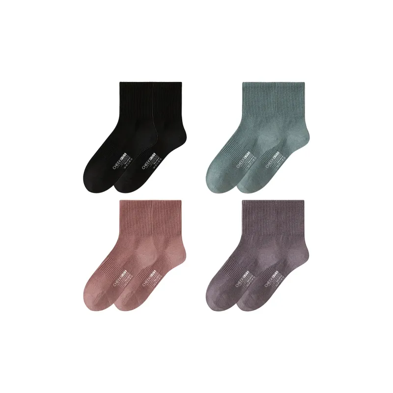 Cheekkiss Mid Calf Socks Women's 4 Pack-6
