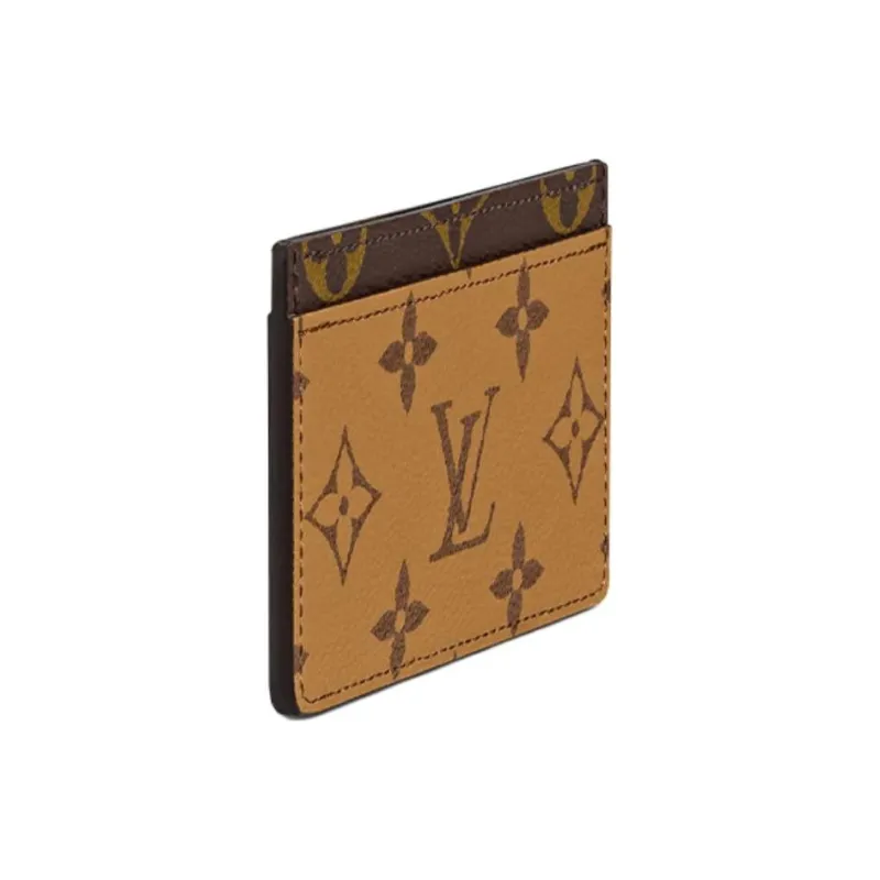 LOUIS VUITTON Card Holder Reverse Monogram Canvas Brown-2