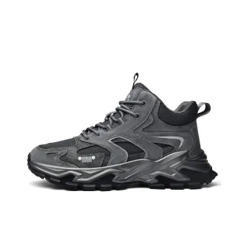 JEEP SPIRIT Anti Slip And Wear Resistant Lightweight Mid Top Chunky Sneakers Men's Ancient City Gray