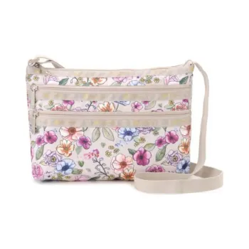 LeSportsac Nylon Crossbody Bag Shoulder Bag Women's Beige Multicolor Sunshine Garden