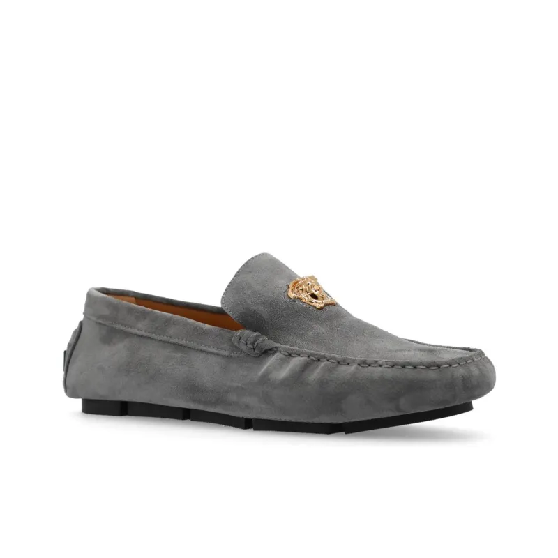 VERSACE Medusa Loafers Men's Gray-2