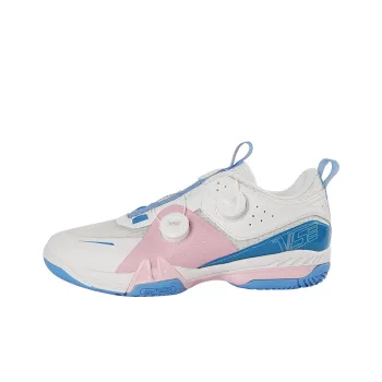 Venson Cushioned Wear Resistant Breathable Low Top Badminton Shoes Unisex White Pink Blue
