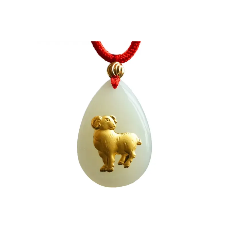 Harf Hetian Jade Necklaces White Jade/Pale Greenish White Jade Unisex-30