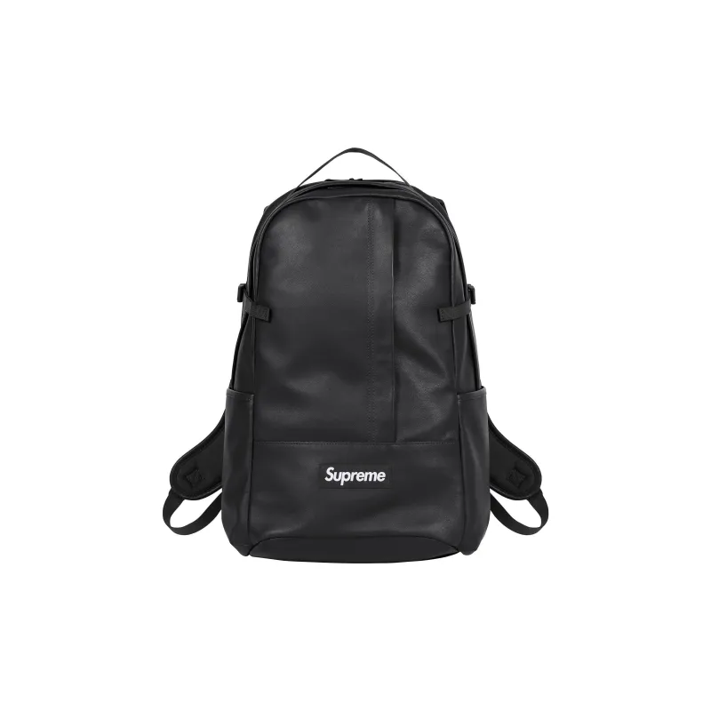 Supreme Cow Leather Backpack Unisex Black-0