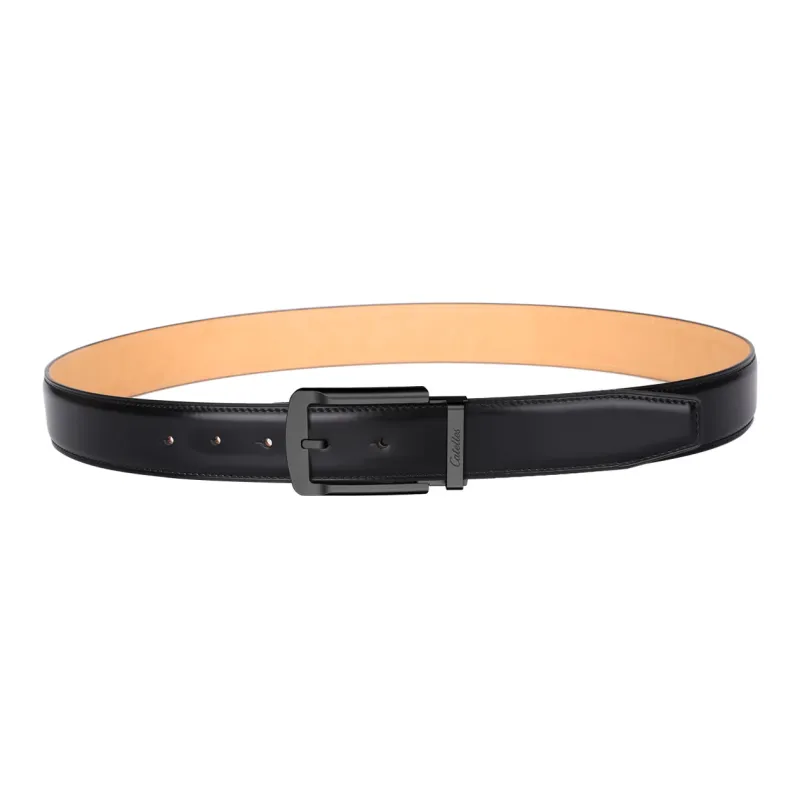 CATELLES Shiny Top Grain Cow Leather Leather Belts Men's 3.5cm-4