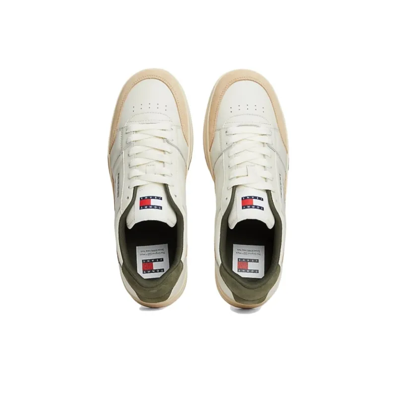 Tommy Hilfiger Trainers Low Top Skateboard Shoes Men's Ivory-2