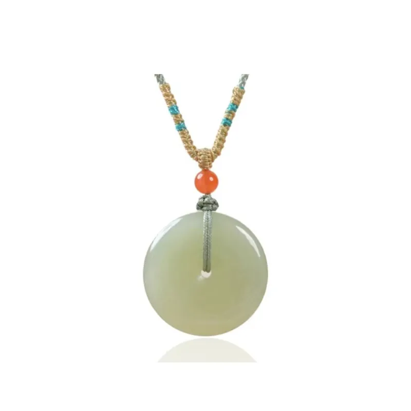 Zhen Yu Zhen Pin Hetian Jade Necklaces Pale Greenish White Jade Unisex-0