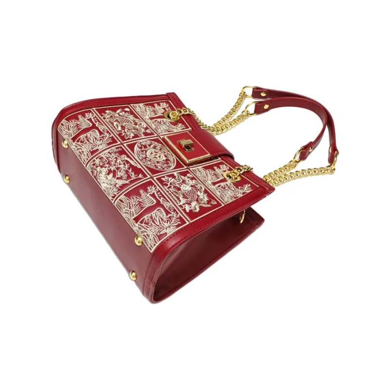 PAYOT Microfiber Synthetic Leather Wedding Bag Tote Shoulder Bag Crossbody Bag Regular Women's Burgundy-5