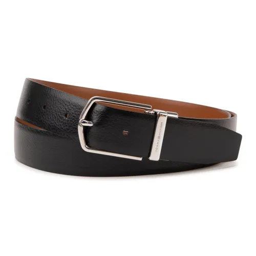 Tommy Hilfiger Cow Split Leather Leather Belts Men's Black/Brown 3.5cm