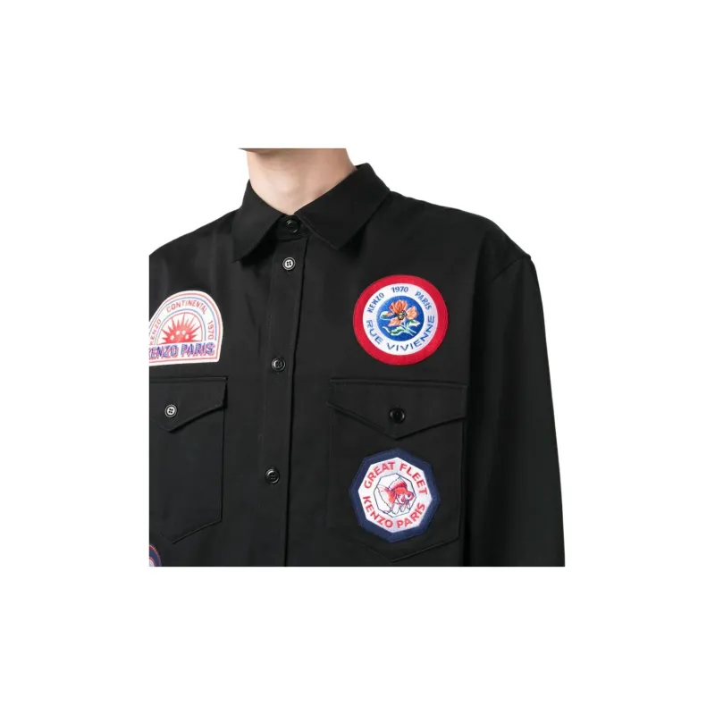KENZO Appliqué logo Cotton Shirt-6