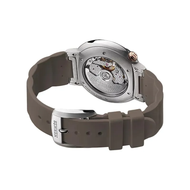 HERMES Cut Collection Wrist Watch Automatic Mechanical Movement Rubber Strap 36mm White Dial Women's Watch-1